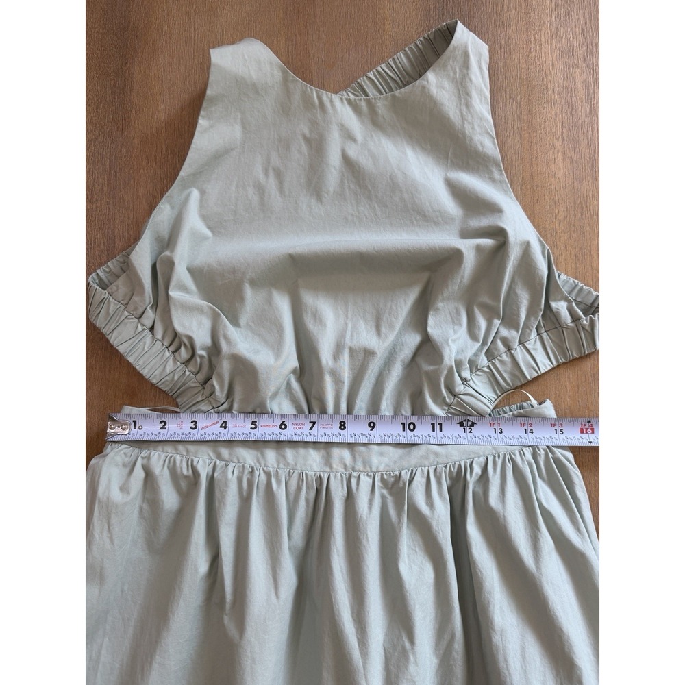 English Factory Backless Cotton Maxi Dress Large Light Sage Green - Picture 6 of 14